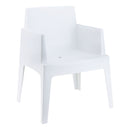 Box Arm Chair - White