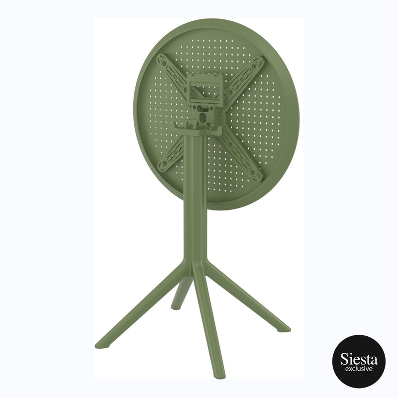 Sky Folding Table 60 Round - Olive Green