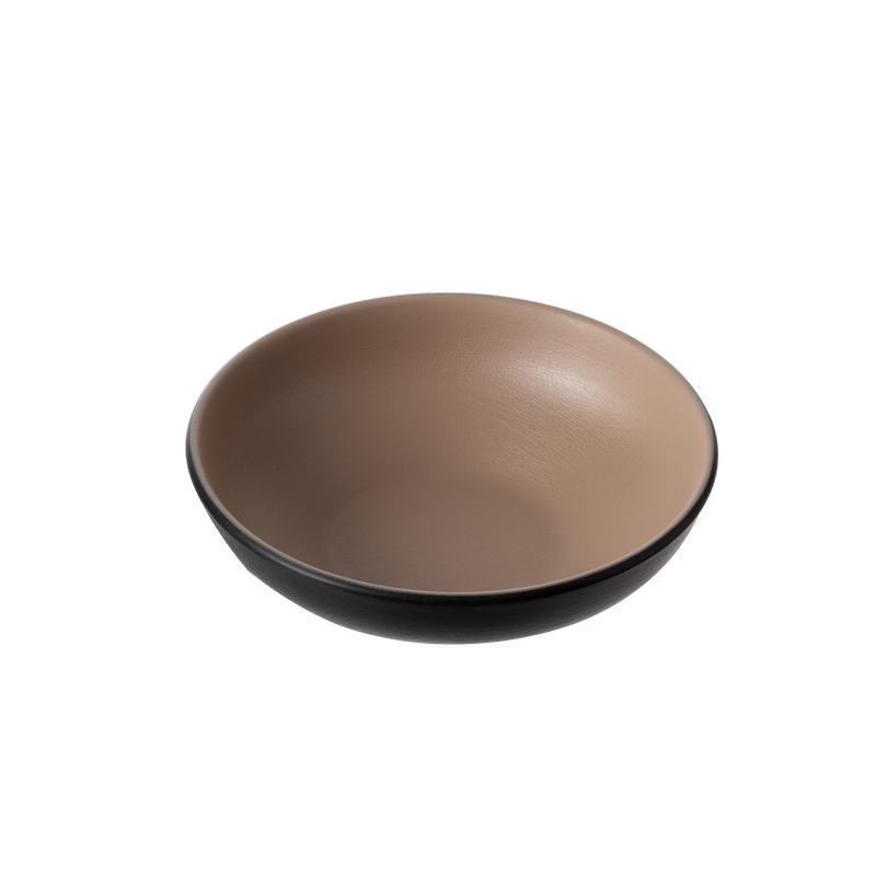 Melamine - Dual Colour Round Bowl 12.3cm - Beige & Black