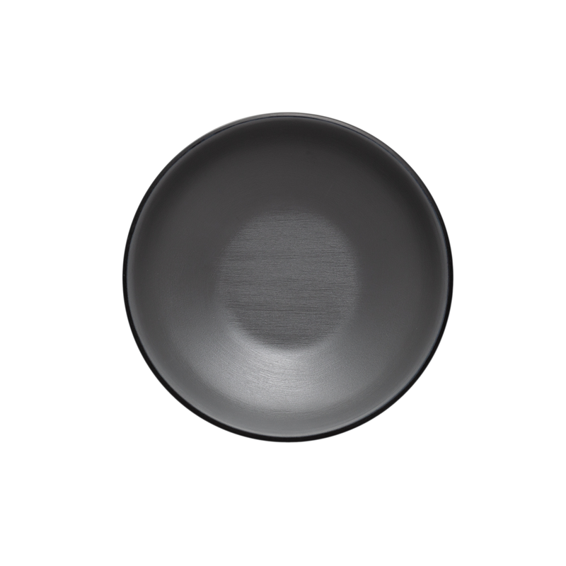 Melamine - Dual Colour Round Bowl 15cm - Grey & Black