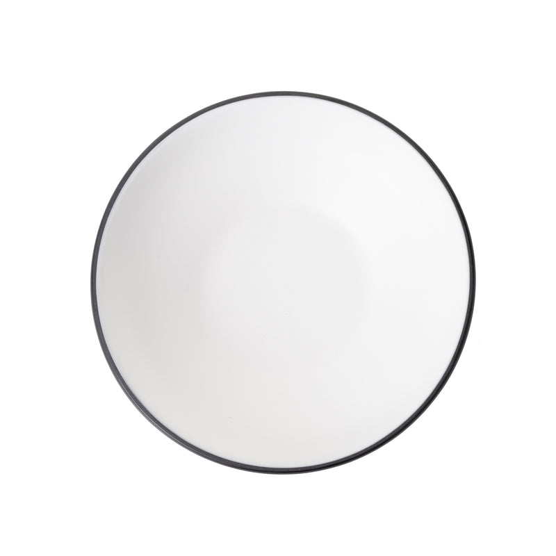 Melamine - Round Bowl 15cm - White & Black