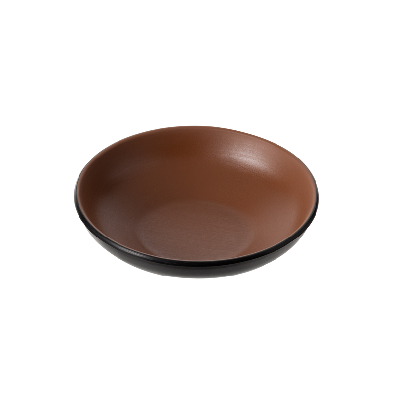 Melamine - Dual Colour Round Bowl 17.5cm - Brown & Black