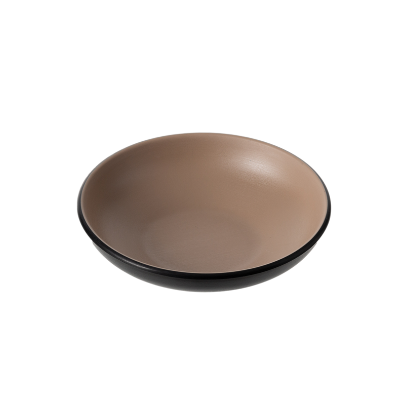 Melamine - Round Bowl 17.5cm - Beige & Black