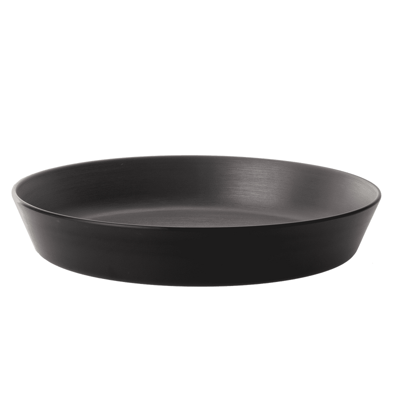 Melamine - Flat Round Bowl 29cm - Grey & Black