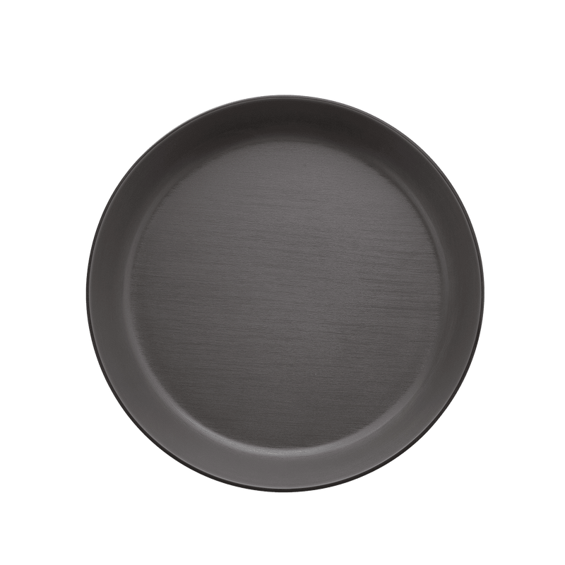 Melamine - Flat Round Bowl 29cm - Grey & Black