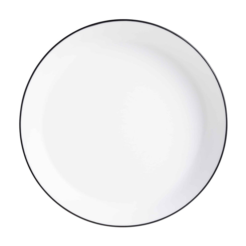 Melamine - Dual Colour Flat Round Bowl 29cm - White & Black
