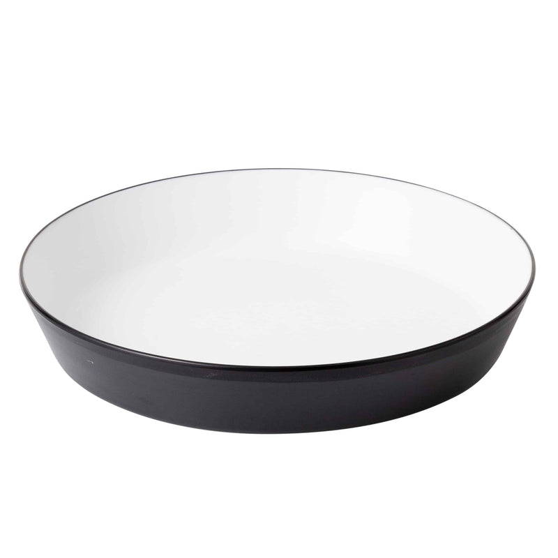 Melamine - Dual Colour Flat Round Bowl 29cm - White & Black