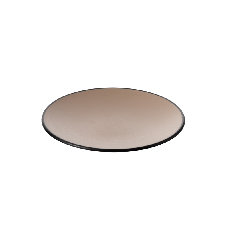 Melamine - Round Plate 20.5cm - Beige & Black