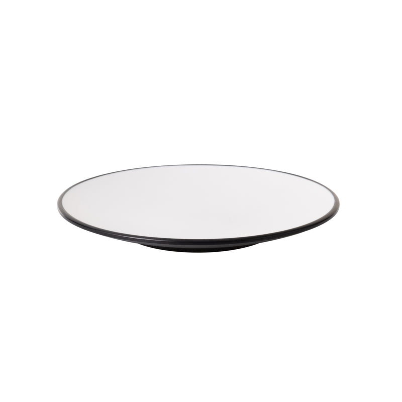 Melamine - Dual Colour Round Plate 20.5cm - White & Black