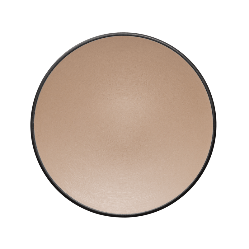 Melamine - Dual Colour Round Plate 25cm - Beige & Black