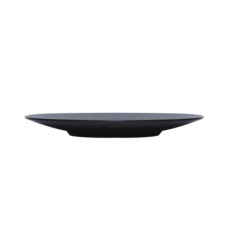 Melamine - Round Plate 25cm - Grey & Black