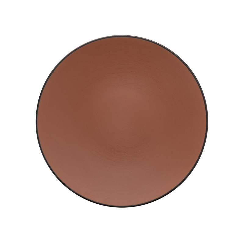 Melamine - Dual Colour Round Plate 30cm - Brown & Black