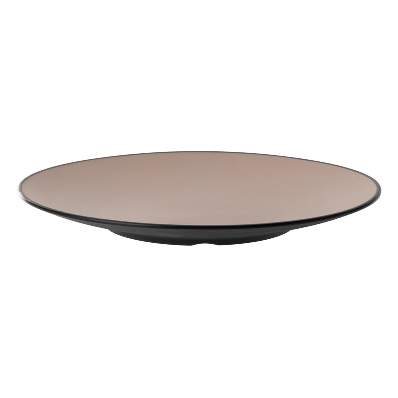 Melamine - Dual Colour Round Plate 30cm - Beige & Black