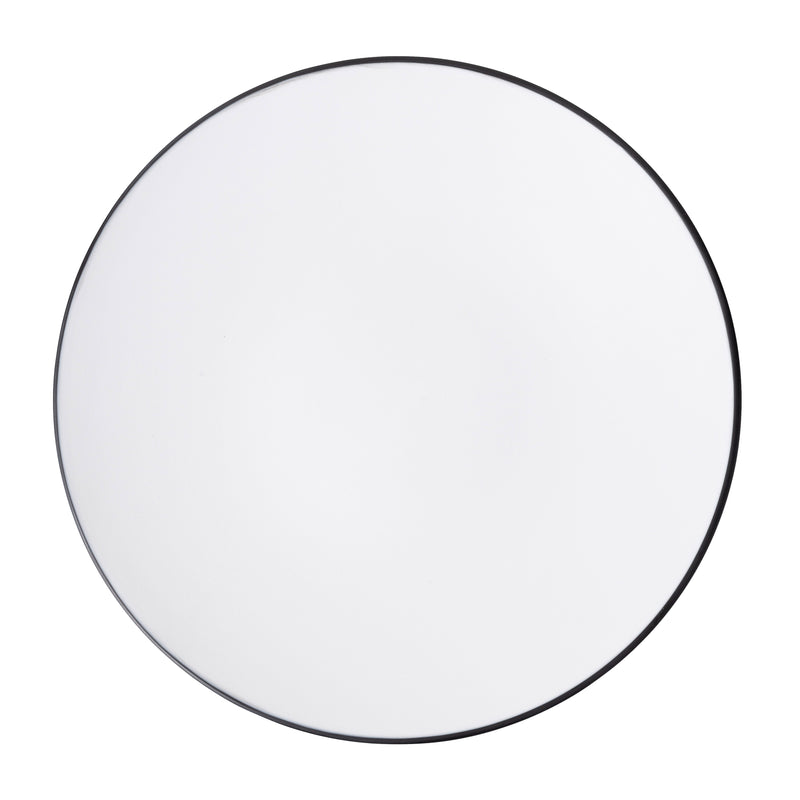 Melamine - Round Plate 30cm -White & Black