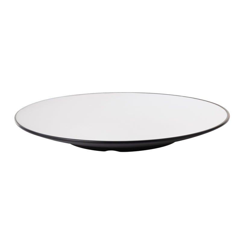 Melamine - Round Plate 30cm -White & Black