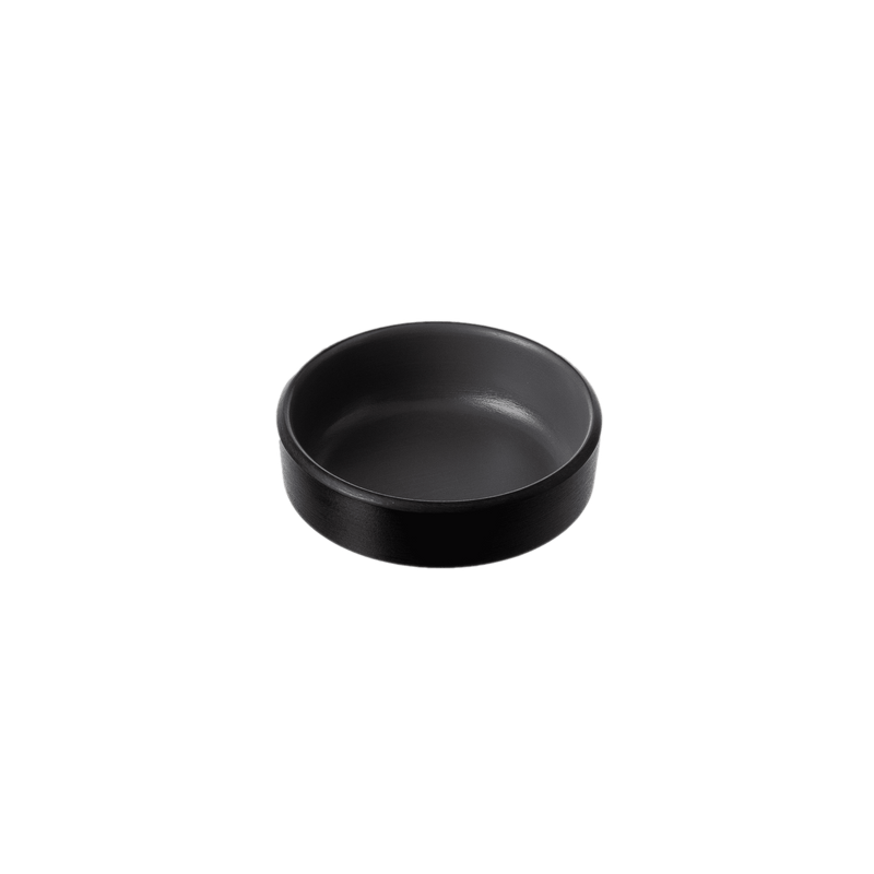 Melamine - Dual Colour Round Sauce Dish 7.6cm - Grey & Black