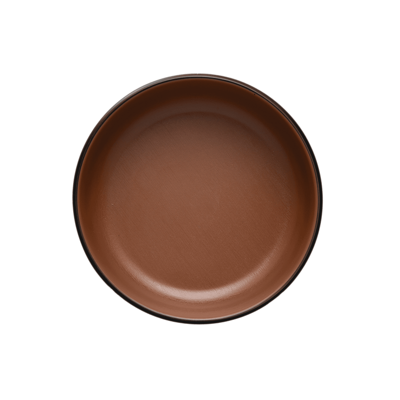 Melamine - Dual Colour Round Sauce Dish 15.5cm - Brown & Black