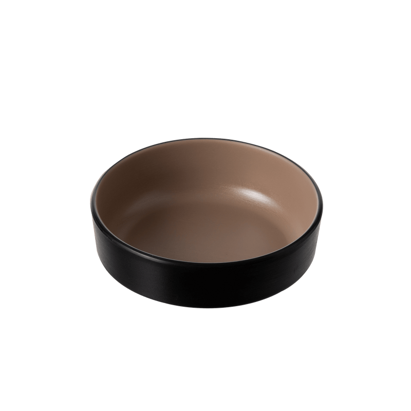 Melamine - Dual Colour Round Sauce Dish 15.5cm - Beige & Black