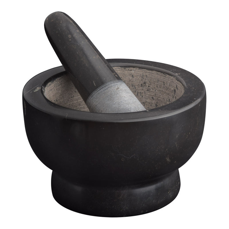 Mortar & Pestle - Marble Footed - 130mm - Black