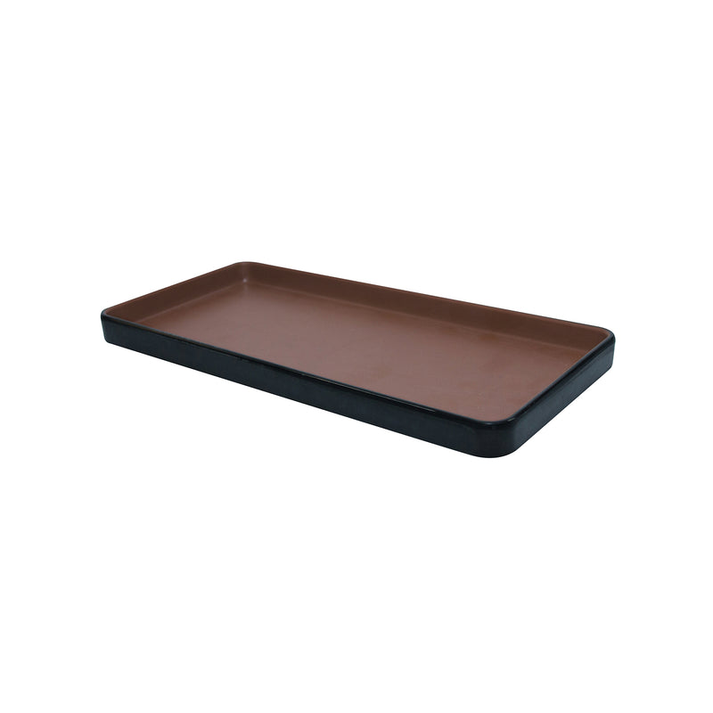 Melamine - Rect.Plate 25x12cmcm - Brown & Black