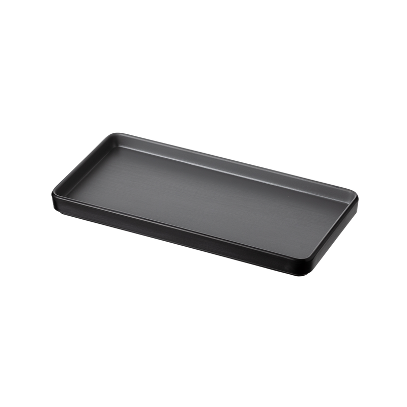 Melamine - Dual Colour Rect. Plate 25x12cm - Grey & Black