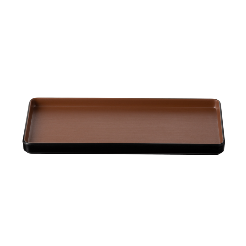 Melamine - Dual Colour Rect. Plate 29x13cm - Brown & Black