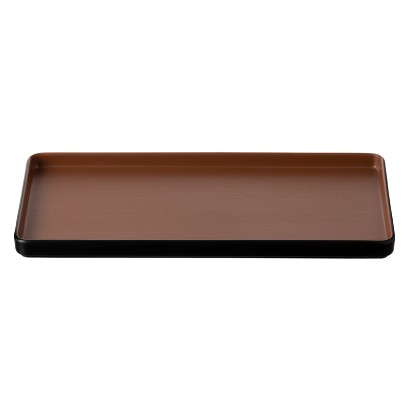 Melamine - Dual Colour Rect. Plate 32.5x15cm - Brown & Black