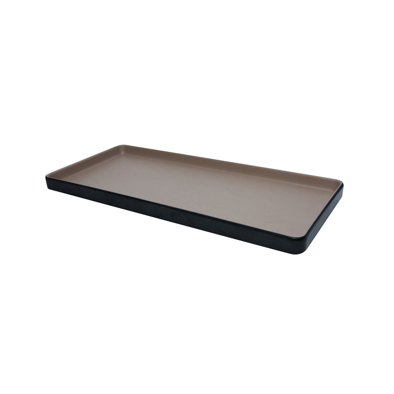 Melamine - Dual Colour Rect. Plate 32.5x15cm - Beige & Black