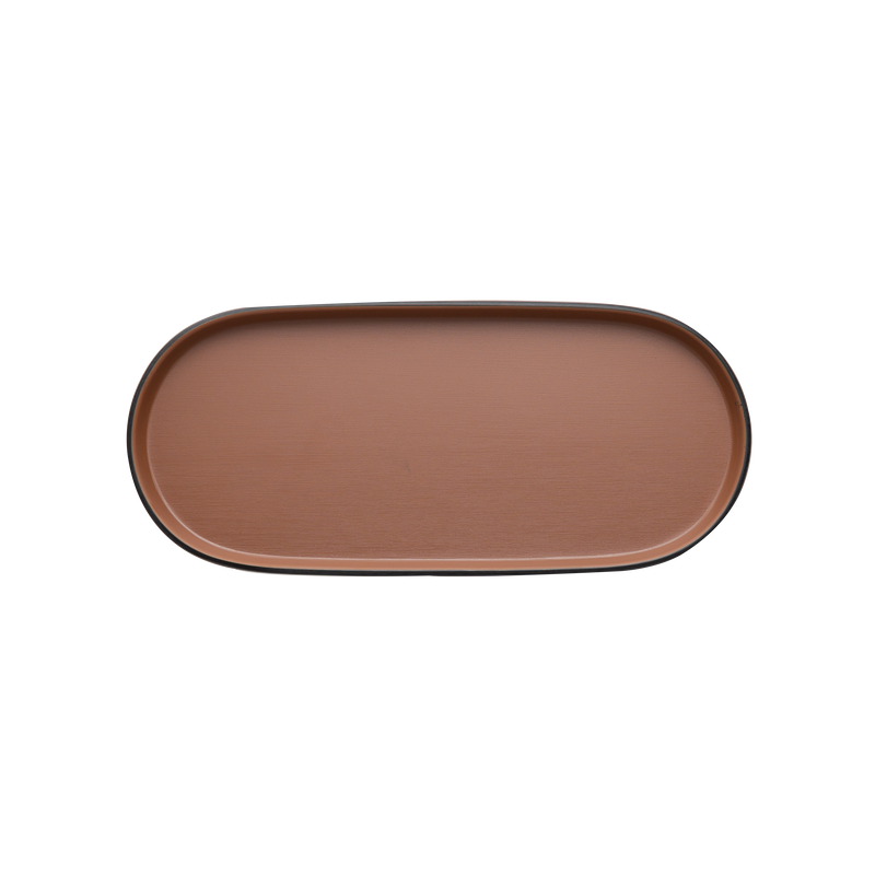 Melamine - Oblong Plate 29x13cm - Brown & Black