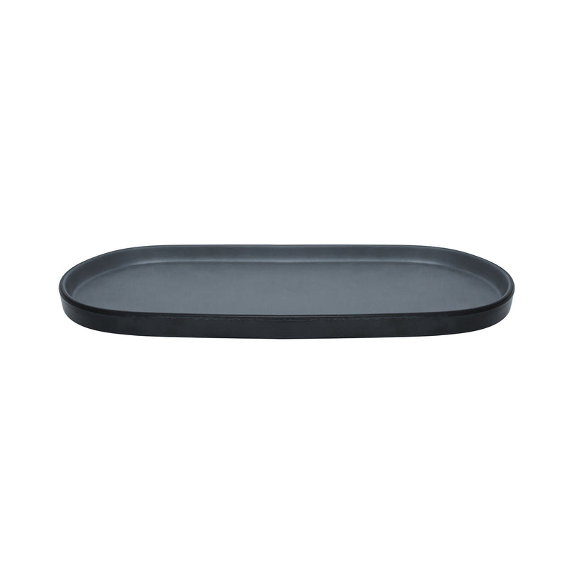 Melamine - Dual Colour Oblong Plate 29x13cm - Grey & Black