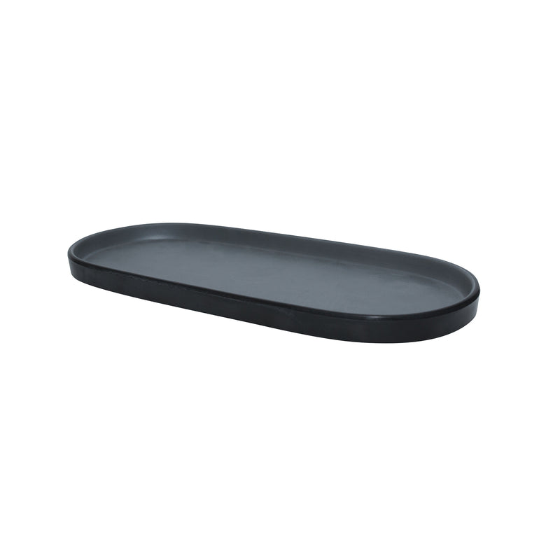 Melamine - Dual Colour Oblong Plate 29x13cm - Grey & Black