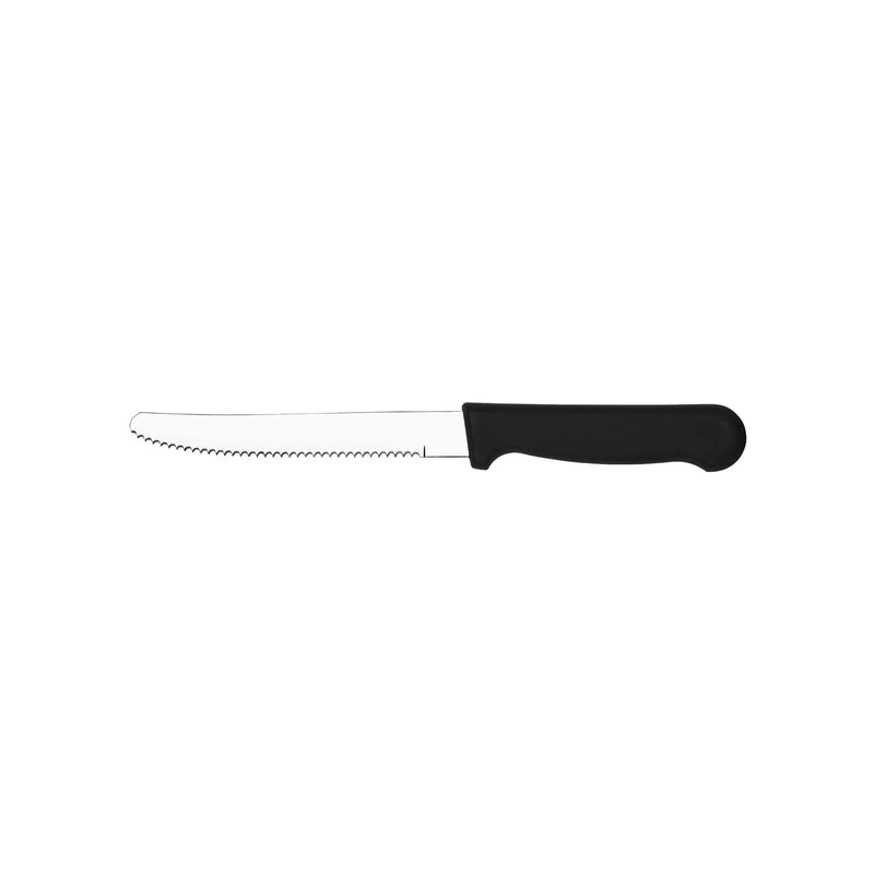 Steak Knife Black Handle Round Tip