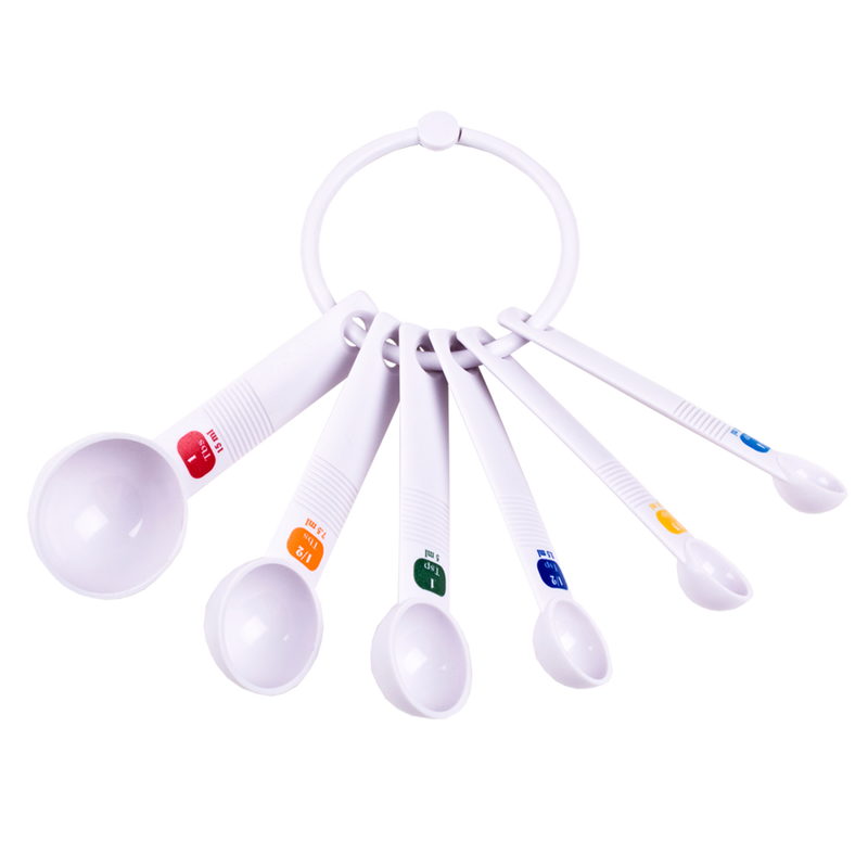Measuring Spoons Plastic, Set 6, White