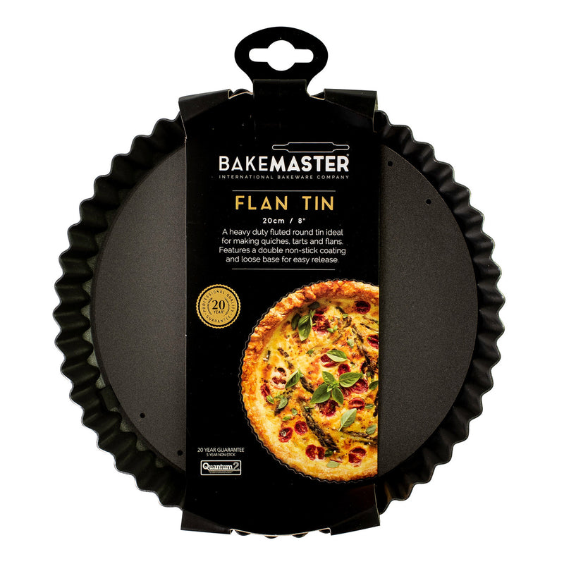 Bakemaster - Quiche/Flan - Fluted - Loose Base - Non-Stick -200*35mm