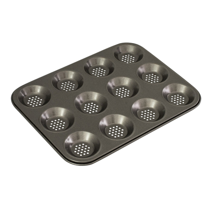 Bakemaster - Perfect Crust 12 cup, Shallow Baking Pan, Non Stick 32 x 24cm,