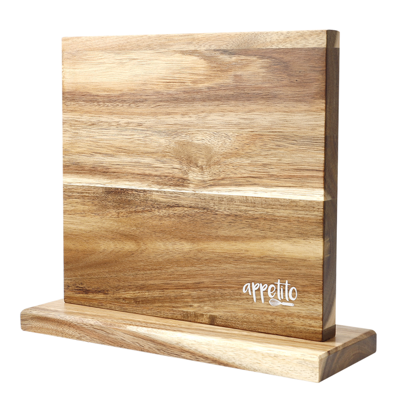 Magnetic Knife Stand - Dbl Sided, Acacia Wood