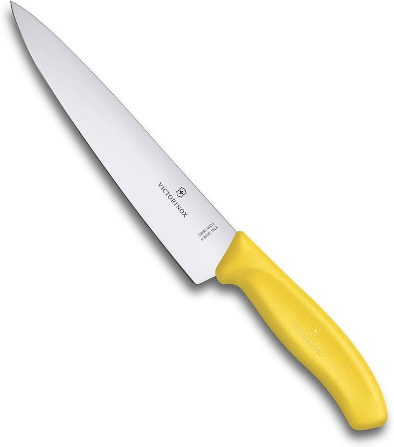 Cooks Carving Knife Wide Blade 19cm - Yellow