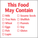 Label - Removable, Allergy Advisory Red -40mm, r500