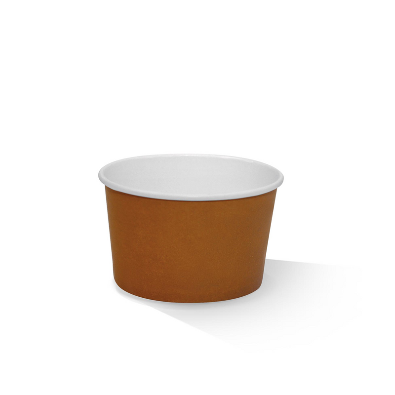 PLA Hot/Cold Paper Bowl - 12oz, Brown s25/c500