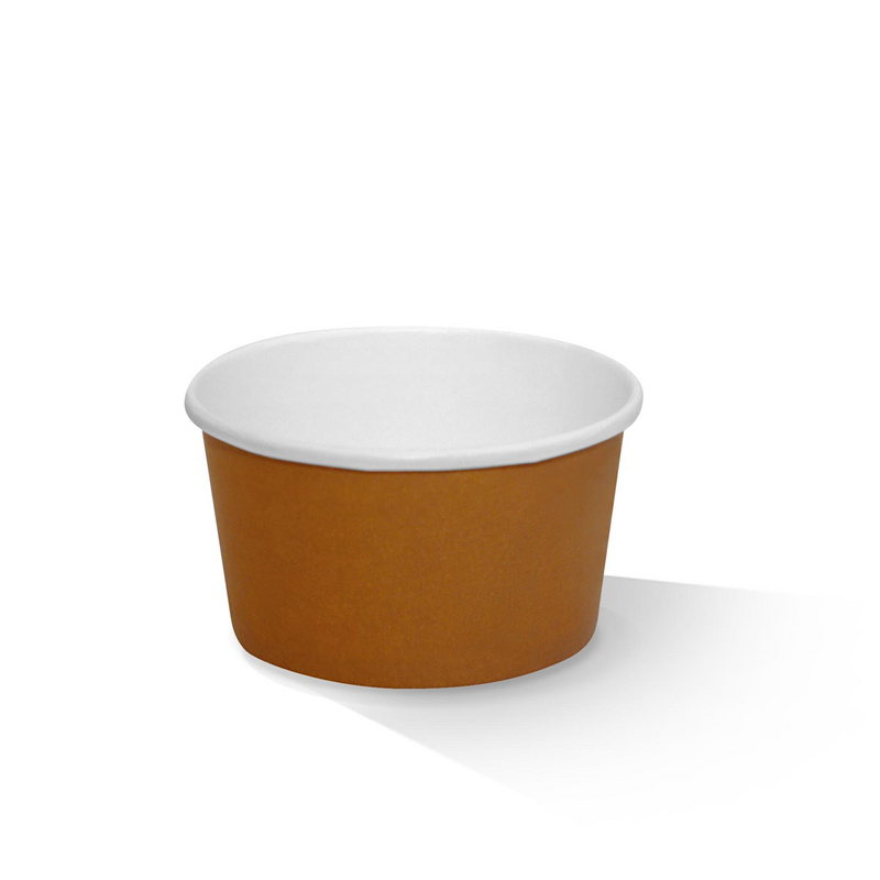 PLA Hot/Cold Paper Bowl - 8oz  Brown s50/c1000