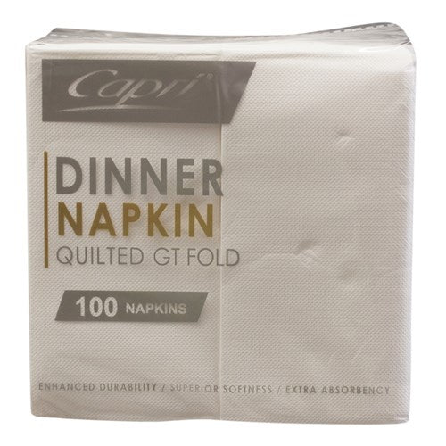 Napkin Dinner Quilted GT Fold White c1000