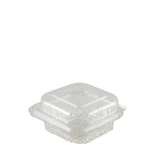 Clear Hinged Lid Container PET,Small, 137x137x67mm