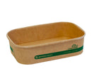 500ml Rectangular Paperboard PLA Lined Takeaway Bowl Kraft s50/c300