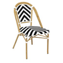 Eiffel Chair - Natural Frame - Black/White Chevron