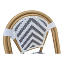 Eiffel Chair - Natural Frame - Dark Grey/ White Chevron