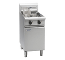 Std version 600mm twin pan electric fryer, 17.5L per pan oil capacity