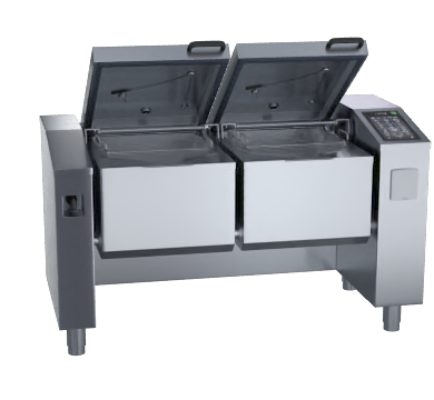 2 x 79 litre electric twin pan multifunction cooker