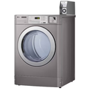 LG Giant C CDG27RUQES 10kg coin operated commercial electric dryer, angled view with coin box