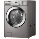 LG Giant C CWG27MDORS 10kg commercial front load washer, non-coin, angled side view with chrome door