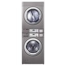 LG Giant C 10kg non-coin commercial washer and gas dryer stacked, front view
